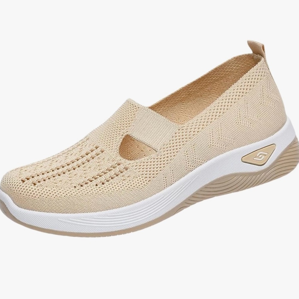 Women's Beige Slip-On Sneakers